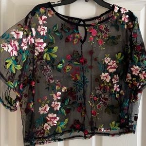 Floral Embroidery Tee